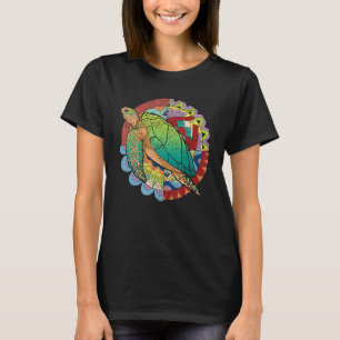 Polynesisch Tribal Zee Dier Kleurrijke Hawaiian Tu T-shirt