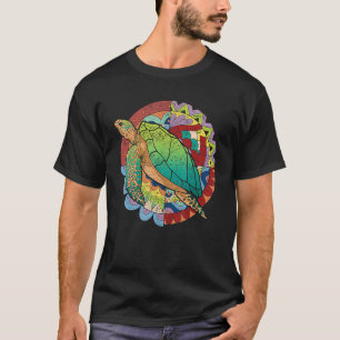 Polynesisch Tribal Zee Dier Kleurrijke Hawaiian Tu T-shirt