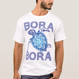 Polynesische Blauwe Stam Zeeschildpad Bora Bora T-shirt