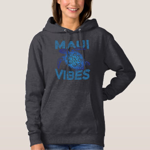 Polynesische Blauwe Tribale Zeeschildpad Maui Vibe Hoodie