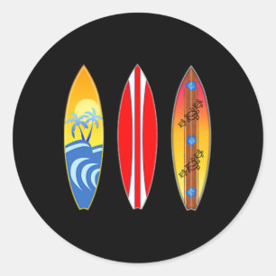 Polynesische Hawaï Tiki Surfen Surf Surfboard (2-z Ronde Sticker