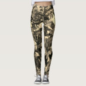 POLYNESISCHE SEPIA PATRONEN LEGGINGS (Voorkant)
