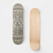 Polynesische stam gezicht bruin skateboard (Voorkant)