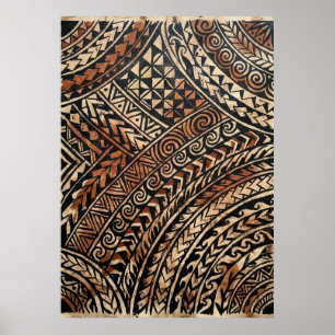 Polynesische Tribale Kunstposter Maori-tatoeage Poster
