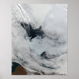 Polynya (open water) in het Zee Beaufort Poster