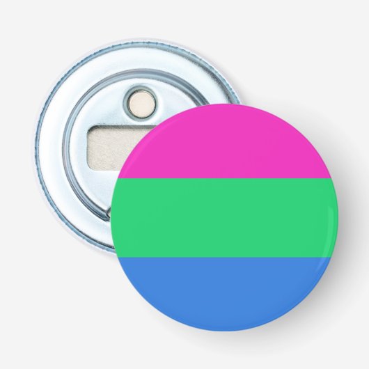 Polyseksuele Pride Vlag Button Flesopener (Voorkant)
