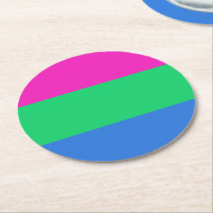 Polyseksuele Pride Vlag Ronde Kartonnen Onderzetter