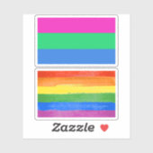 Polyseksuele Pride Vlag Sticker (Vel)