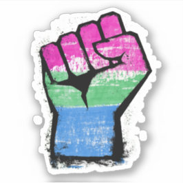 Polyseksuele protestlijst sticker