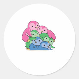 Polyseksuele vlag Pride Lgbtq Cute Penguin Ronde Sticker