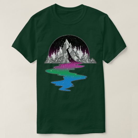 Polysexual Mountain LGBT Pride Vlag T-shirt (Design voorkant)