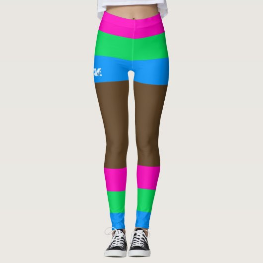 Polysexual Pride Faux Shorts & Benen Leggings (Voorkant)