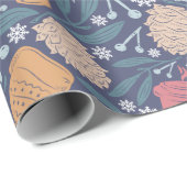 Pom Beanie Coffee Kerstfeestdag Cadeaupapier (Rol Hoek)