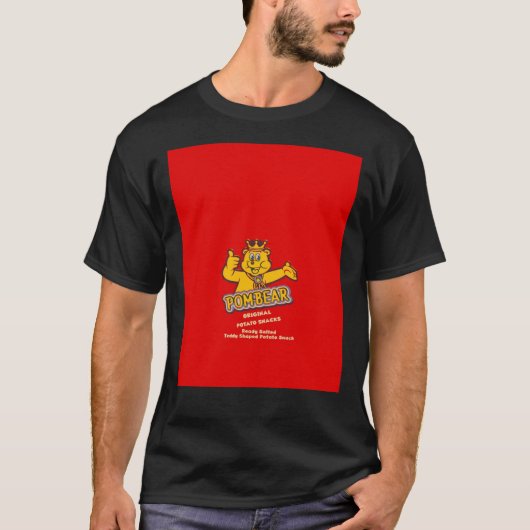 Pom Bear Potato Snacks Design Graphic  T-shirt (Voorkant)