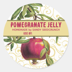 Pom granaatappel gepersonaliseerd fruit inblikken ronde sticker