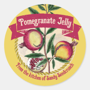 Pom granaatappel gepersonaliseerd fruit inblikken ronde sticker