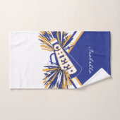 Pom-pom girl en bleu, blanc et or (Serviette à main)