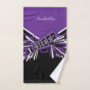 Pom-pom girl en noir, violet et blanc