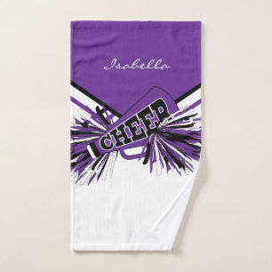 Pom-pom girl en violet, noir et blanc