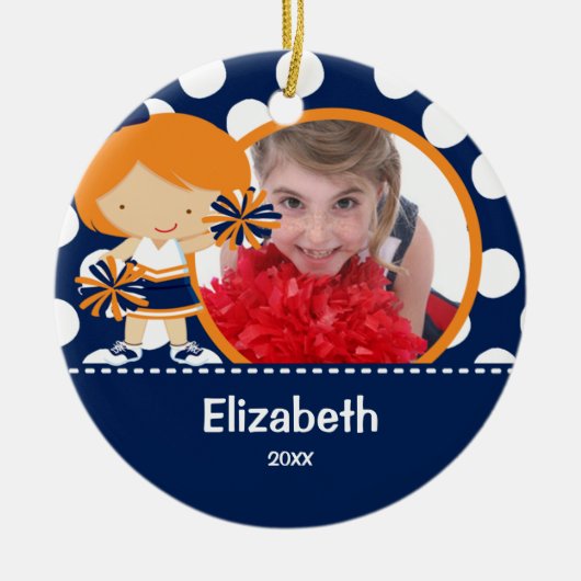 Pom-pom girl Photo Ornement de Noël (Devant)
