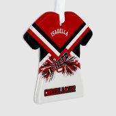 Pom-pom girl rouge foncé et noir et blanc (devant)