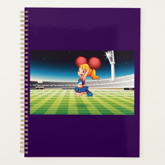 Pom-pom girl sur le terrain de sport (Devant)