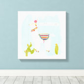 Pom Pom Llama Rama- Llater Llosers Canvas Afdruk (Insitu (Houten vloer))