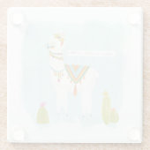 Pom Pom Llama Rama - Whole Lotta Llama Glazen Onderzetter (Achterkant)