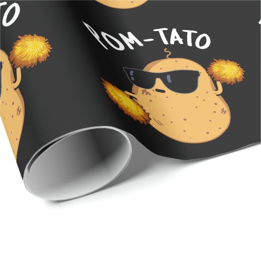 Pom-tato Funny Potato Pun Dark BG Cadeaupapier (Rol Hoek)