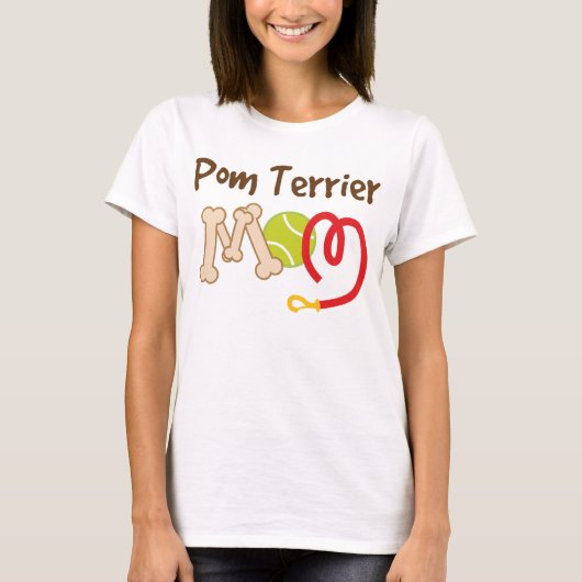 Pom Terrier Hondenras Mam Gift T-shirt (Voorkant)