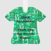 Pomaika’i Tiki Hawaiian Tapa Aloha Shirt Ornament (achterkant)
