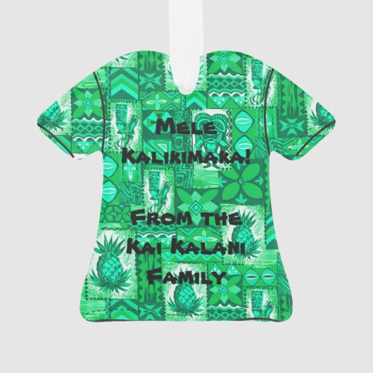 Pomaika’i Tiki Hawaiian  Tapa Aloha Shirt Ornament (achterkant)