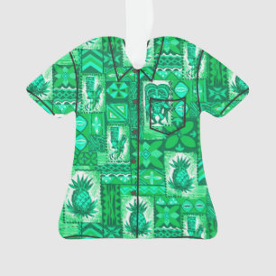 Pomaika’i Tiki Hawaiian  Tapa Aloha Shirt Ornament