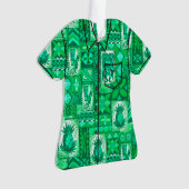 Pomaika’i Tiki Hawaiian Tapa Aloha Shirt Ornament (voorkant)