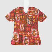 Pomaika’i Tiki Hawaiian Tapa Aloha Shirt Ornament (voorkant)