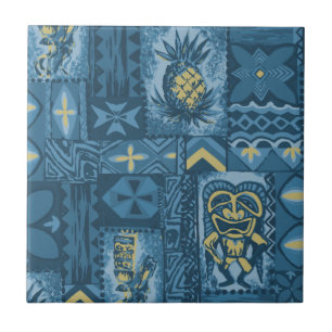 Pomaika’i Tiki Hawaiian  Tapa Tegeltje