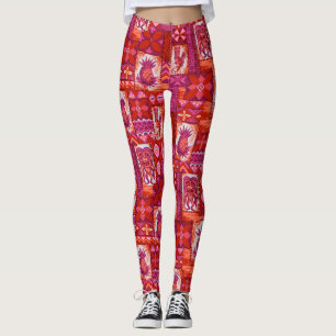 Pomaika’i Tiki Hawaiian tropische tapa Leggings