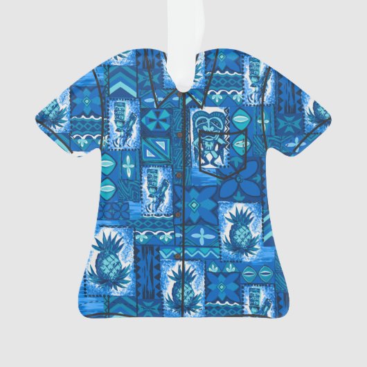 Pomaika’i Tiki Hawaiian Vintage Tapa Aloha Shirt (devant)