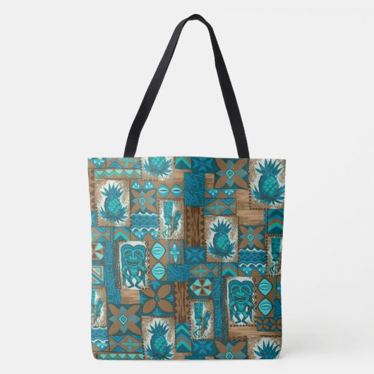 Pomaika’i Tiki Hawaiian Vintage Tapa Beach sac (Devant)