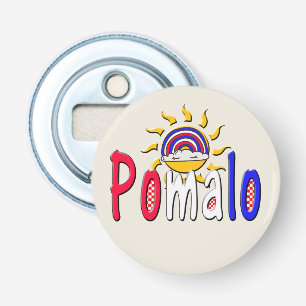 Pomalo – Kroatische Ontspanning met Zon & Regenboo Button Flesopener