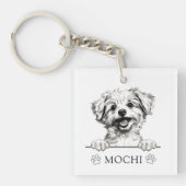 Pomapoo Hond Hand Tekening Gepersonaliseerd Sleutelhanger (voorkant)