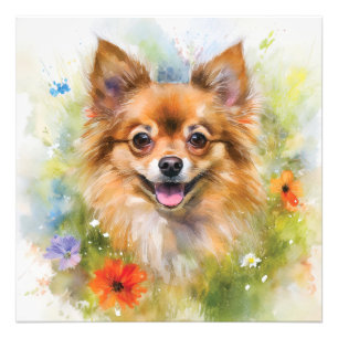 Pomchi Floral Waterverf Foto Afdruk