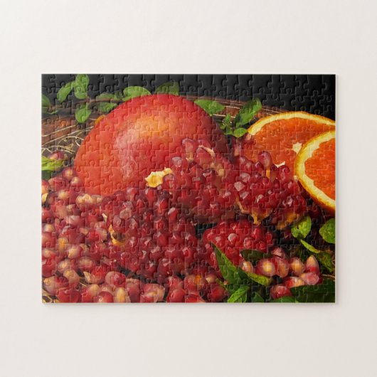 Pomegrana Orange and Mint Puzzle (Horizontal)
