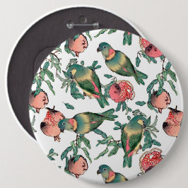 Pomegranaat en Lovevogels Ronde Button 6,0 Cm