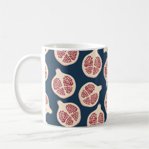 Pomegranaat naadloos patroon, achtergrond met pome koffiemok
