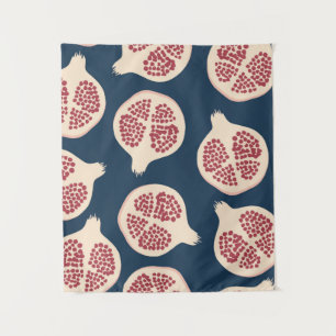 Pomegranaat naadloos patroon, achtergrond met pome wandkleed