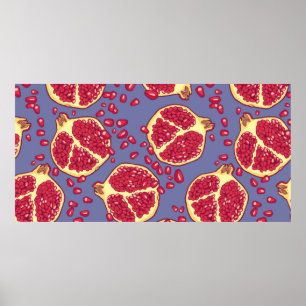 Pomegranaat naadloos patroon. poster