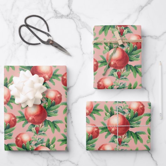 Pomegranaat Patroon Inpakpapier Vel (Voorkant)