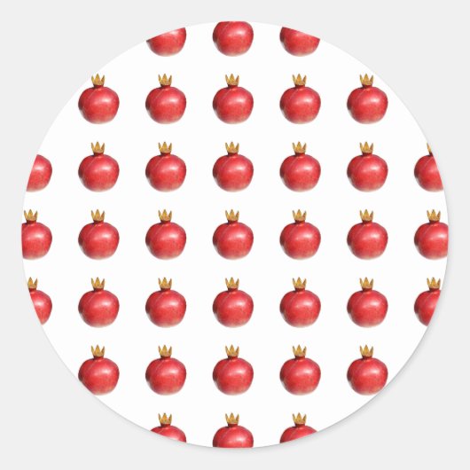 Pomegranaat Ronde Sticker (Voorkant)
