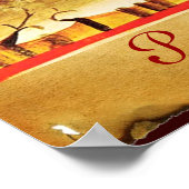 POMEGRANAAT TREE ANTIEK PARCHMENT POSTER (Hoek)